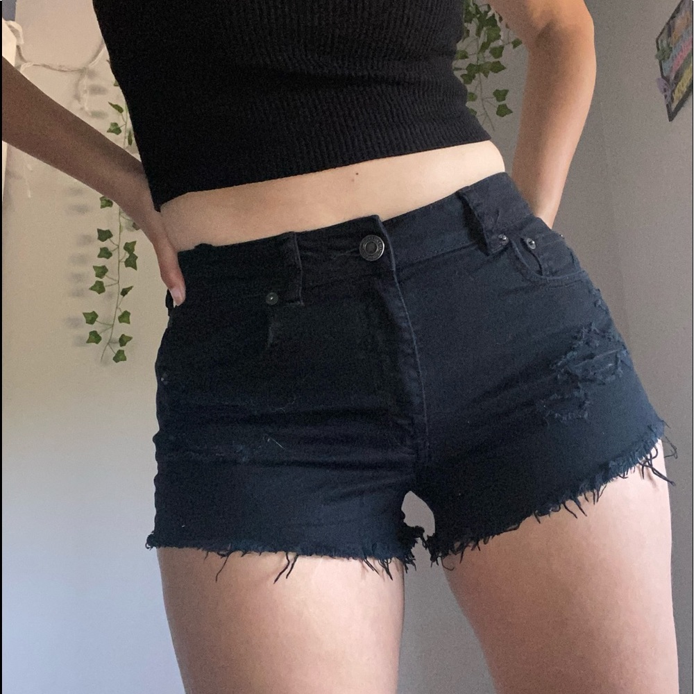 AMERICAN EAGLE High-Waisted Festival Denim Shorts